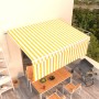 Toldo retráctil manual con persiana amarillo y blanco 4,5x3 m de vidaXL, Toldos - Ref: Foro24-3069318, Precio: 411,07 €, Desc...