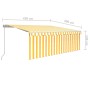 Toldo retráctil manual con persiana amarillo y blanco 4,5x3 m de vidaXL, Toldos - Ref: Foro24-3069318, Precio: 411,07 €, Desc...