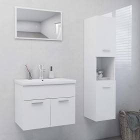 Glossy white engineered wood bathroom furniture set by vidaXL, Bathroom furniture - Ref: Foro24-3071141, Price: 221,91 €, Dis...