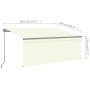 Retractable manual awning with blind and cream LED 3x2.5m by vidaXL, Awnings - Ref: Foro24-3069382, Price: 290,99 €, Discount: %