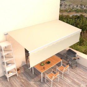 Toldo retráctil manual con persiana crema 6x3 m de vidaXL, Toldos - Ref: Foro24-3069357, Precio: 583,99 €, Descuento: %