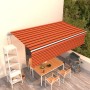 Toldo automático retráctil con persiana 6x3 m naranja y marrón de vidaXL, Toldos - Ref: Foro24-3069370, Precio: 556,64 €, Des...