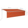 Toldo automático retráctil con persiana 6x3 m naranja y marrón de vidaXL, Toldos - Ref: Foro24-3069370, Precio: 556,64 €, Des...