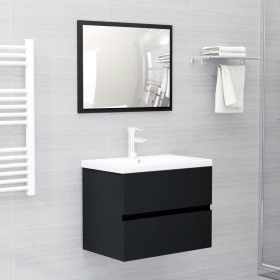 Engineered wood black bathroom furniture set by vidaXL, Bathroom furniture - Ref: Foro24-3071676, Price: 199,01 €, Discount: %