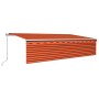 Toldo retráctil manual con persiana naranja y marrón 6x3 m de vidaXL, Toldos - Ref: Foro24-3069360, Precio: 573,35 €, Descuen...