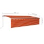 Toldo retráctil manual con persiana naranja y marrón 6x3 m de vidaXL, Toldos - Ref: Foro24-3069360, Precio: 573,35 €, Descuen...