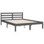 Estructura de cama matrimonio con cabecero madera maciza gris de vidaXL, Camas y somieres - Ref: Foro24-3194218, Precio: 155,...