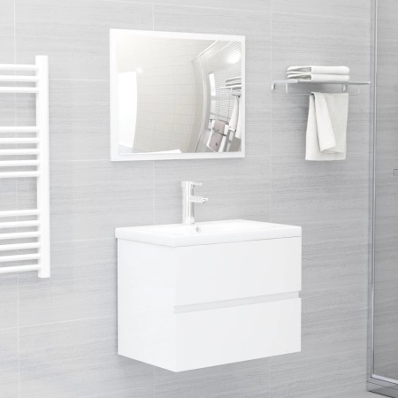 Engineered wood bathroom furniture set in glossy white by vidaXL, Bathroom furniture - Ref: Foro24-3071591, Price: 162,93 €, ...