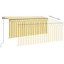 Manual retractable awning with yellow and white blinds 3x2.5 m by vidaXL, Awnings - Ref: Foro24-3069378, Price: 241,99 €, Dis...