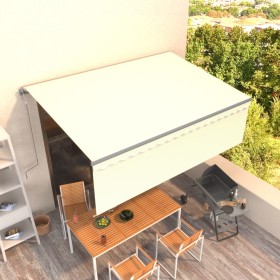 Automatic retractable awning with cream blinds 4x3 m by vidaXL, Awnings - Ref: Foro24-3069427, Price: 468,99 €, Discount: %