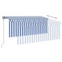 Automatic retractable awning with blue and white blind 3x2.5m by vidaXL, Awnings - Ref: Foro24-3069386, Price: 329,50 €, Disc...