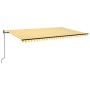 Toldo automático LED sensor de viento amarillo blanco 500x300cm de vidaXL, Toldos - Ref: Foro24-3069153, Precio: 582,35 €, De...