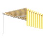 Manual retractable awning with yellow and white blinds 5x3 m by vidaXL, Awnings - Ref: Foro24-3069338, Price: 446,72 €, Disco...