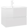 Mueble con lavabo madera de ingeniería blanco brillo de vidaXL, Tocadores de baño - Ref: Foro24-3071636, Precio: 221,07 €, De...