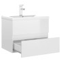 Mueble con lavabo madera de ingeniería blanco brillo de vidaXL, Tocadores de baño - Ref: Foro24-3071636, Precio: 221,07 €, De...