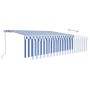 Toldo retráctil manual con persiana azul y blanco 5x3 m de vidaXL, Toldos - Ref: Foro24-3069336, Precio: 432,99 €, Descuento: %