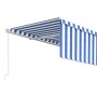 Manual retractable awning with blue and white blinds 5x3 m by vidaXL, Awnings - Ref: Foro24-3069336, Price: 458,65 €, Discoun...