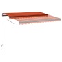 Toldo automático LED sensor de viento naranja marrón 350x250 cm de vidaXL, Toldos - Ref: Foro24-3069735, Precio: 611,99 €, De...