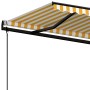 Toldo retráctil automático amarillo y blanco 450x350 cm de vidaXL, Toldos - Ref: Foro24-3069208, Precio: 491,19 €, Descuento: %