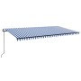 Toldo automático LED sensor de viento azul y blanco 600x300 cm de vidaXL, Toldos - Ref: Foro24-3069171, Precio: 680,79 €, Des...