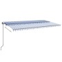 Toldo automático LED sensor de viento azul y blanco 600x300 cm de vidaXL, Toldos - Ref: Foro24-3069171, Precio: 680,79 €, Des...