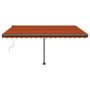 Toldo de pie automático naranja y marrón 450x300 cm de vidaXL, Toldos - Ref: Foro24-3069770, Precio: 550,82 €, Descuento: %