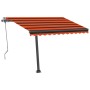 Toldo retráctil manual con LED naranja y marrón 350x250 cm de vidaXL, Toldos - Ref: Foro24-3069725, Precio: 511,38 €, Descuen...