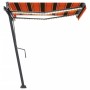 Manual retractable awning with orange and brown LED 350x250 cm by vidaXL, Awnings - Ref: Foro24-3069725, Price: 511,38 €, Dis...