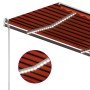 Manual retractable awning with orange and brown LED 350x250 cm by vidaXL, Awnings - Ref: Foro24-3069725, Price: 511,38 €, Dis...