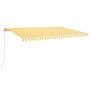 Toldo retráctil manual amarillo y blanco 500x300 cm de vidaXL, Toldos - Ref: Foro24-3069018, Precio: 472,09 €, Descuento: %