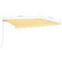 Toldo retráctil manual amarillo y blanco 500x300 cm de vidaXL, Toldos - Ref: Foro24-3069018, Precio: 430,11 €, Descuento: %