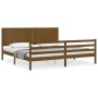 Estructura cama y cabecero madera maciza marrón miel 200x200 cm de vidaXL, Camas y somieres - Ref: Foro24-3194789, Precio: 18...