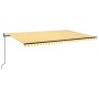 Toldo automático LED sensor de viento amarillo blanco 500x350cm de vidaXL, Toldos - Ref: Foro24-3069233, Precio: 643,09 €, De...