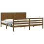 Estructura cama y cabecero madera maciza marrón miel 200x200 cm de vidaXL, Camas y somieres - Ref: Foro24-3194789, Precio: 18...