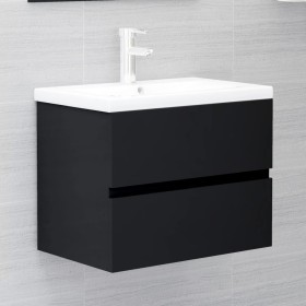 Black engineered wood cabinet with sink by vidaXL, bathroom vanities - Ref: Foro24-3071631, Price: 213,71 €, Discount: %