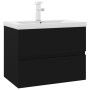 Mueble con lavabo madera de ingeniería negro de vidaXL, Tocadores de baño - Ref: Foro24-3071631, Precio: 203,99 €, Descuento: %