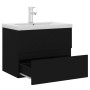 Mueble con lavabo madera de ingeniería negro de vidaXL, Tocadores de baño - Ref: Foro24-3071631, Precio: 203,99 €, Descuento: %