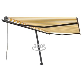 Automatic freestanding awning in yellow and white, 400x300 cm by vidaXL, Awnings - Ref: Foro24-3069748, Price: 540,25 €, Disc...