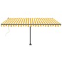 Toldo de pie automático amarillo y blanco 400x300 cm de vidaXL, Toldos - Ref: Foro24-3069748, Precio: 530,99 €, Descuento: %