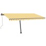 Toldo de pie automático amarillo y blanco 400x300 cm de vidaXL, Toldos - Ref: Foro24-3069748, Precio: 530,99 €, Descuento: %