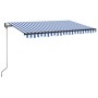 Toldo automático retráctil azul y blanco 400x350 cm de vidaXL, Toldos - Ref: Foro24-3069186, Precio: 444,38 €, Descuento: %