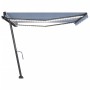 Manual retractable awning with blue and white LED 450x300 cm by vidaXL, Awnings - Ref: Foro24-3069761, Price: 515,50 €, Disco...