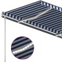 Manual retractable awning with blue and white LED 450x300 cm by vidaXL, Awnings - Ref: Foro24-3069761, Price: 515,50 €, Disco...