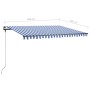 Manual retractable awning with blue and white LED 450x300 cm by vidaXL, Awnings - Ref: Foro24-3069761, Price: 515,50 €, Disco...