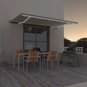 Automatic awning with LED wind sensor cream 500x350 cm by vidaXL, Awnings - Ref: Foro24-3069232, Price: 668,79 €, Discount: %