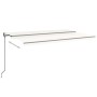 Automatic awning with LED wind sensor cream 500x350 cm by vidaXL, Awnings - Ref: Foro24-3069232, Price: 655,87 €, Discount: %