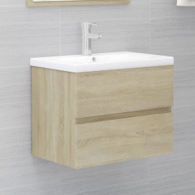 Sonoma oak engineered wood vanity unit with sink by vidaXL, bathroom vanities - Ref: Foro24-3071633, Price: 208,42 €, Discoun...