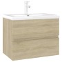 Mueble con lavabo madera de ingeniería roble Sonoma de vidaXL, Tocadores de baño - Ref: Foro24-3071633, Precio: 219,30 €, Des...