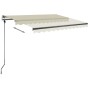 Toldo retráctil manual con LED color crema 350x250 cm de vidaXL, Toldos - Ref: Foro24-3069722, Precio: 509,98 €, Descuento: %