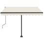 Toldo retráctil manual con LED color crema 350x250 cm de vidaXL, Toldos - Ref: Foro24-3069722, Precio: 509,98 €, Descuento: %